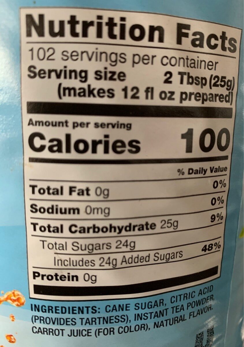 Sweetened Iced Tea Mix - Nutrition facts