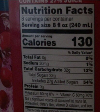 Cranberry - Nutrition facts