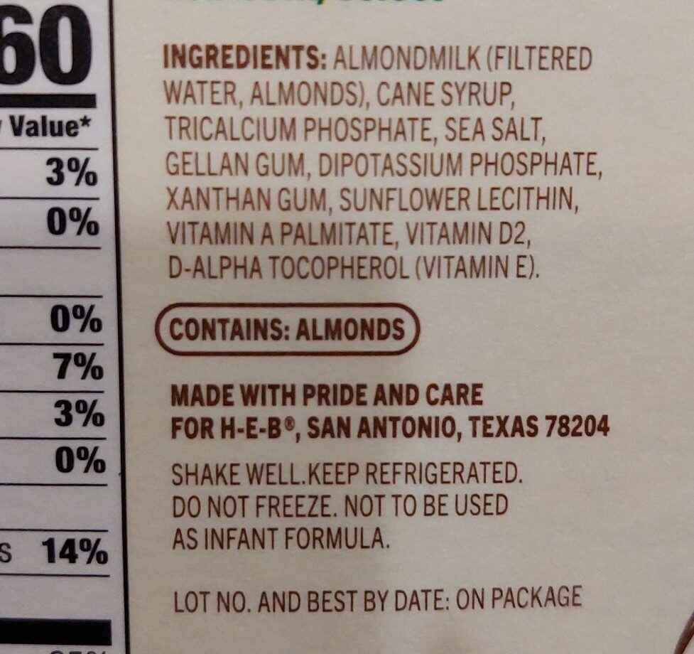 Almond Milk - Ingredients