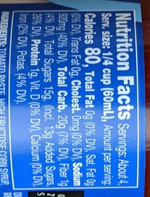 Sauce for seafood cocktail original - Nutrition facts