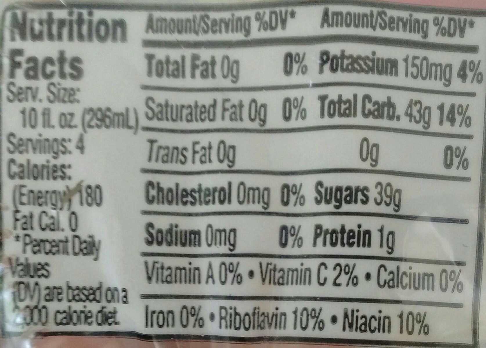 Martinelli's Gold Medal - Nutrition facts