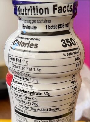 Nutrition Shake - Nutrition facts