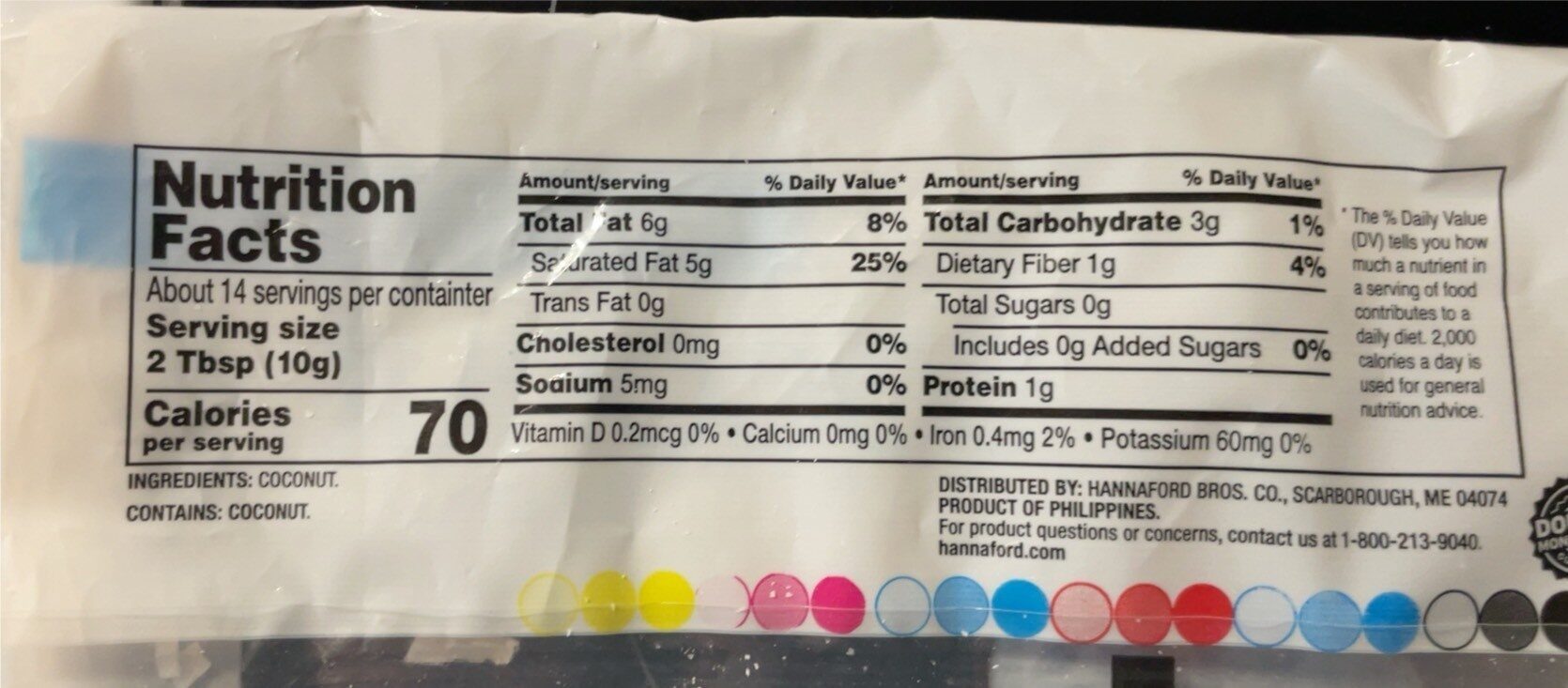 Unsweetened coconut flakes - Nutrition facts