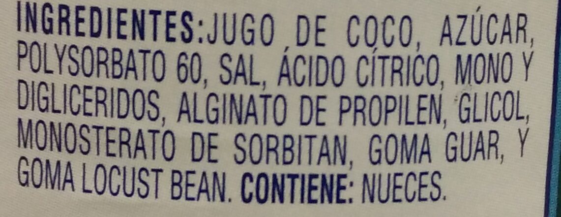 Crema de Coco - Ingrédients - es