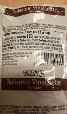 Balsamic Vinaigrette - Nutrition facts