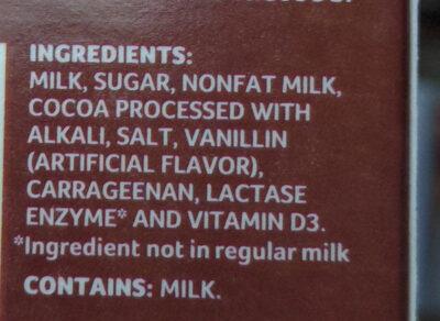 100% lactose free chocolate whole milk, chocolate - Ingredients