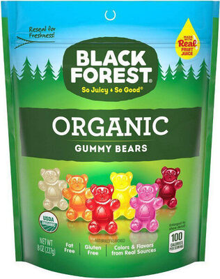 Calories in Black Forest Organic Organic Gummy Bears Resealable Stand Up Bag