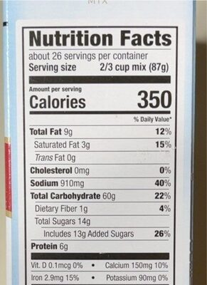 Belgian waffle mix - Nutrition facts