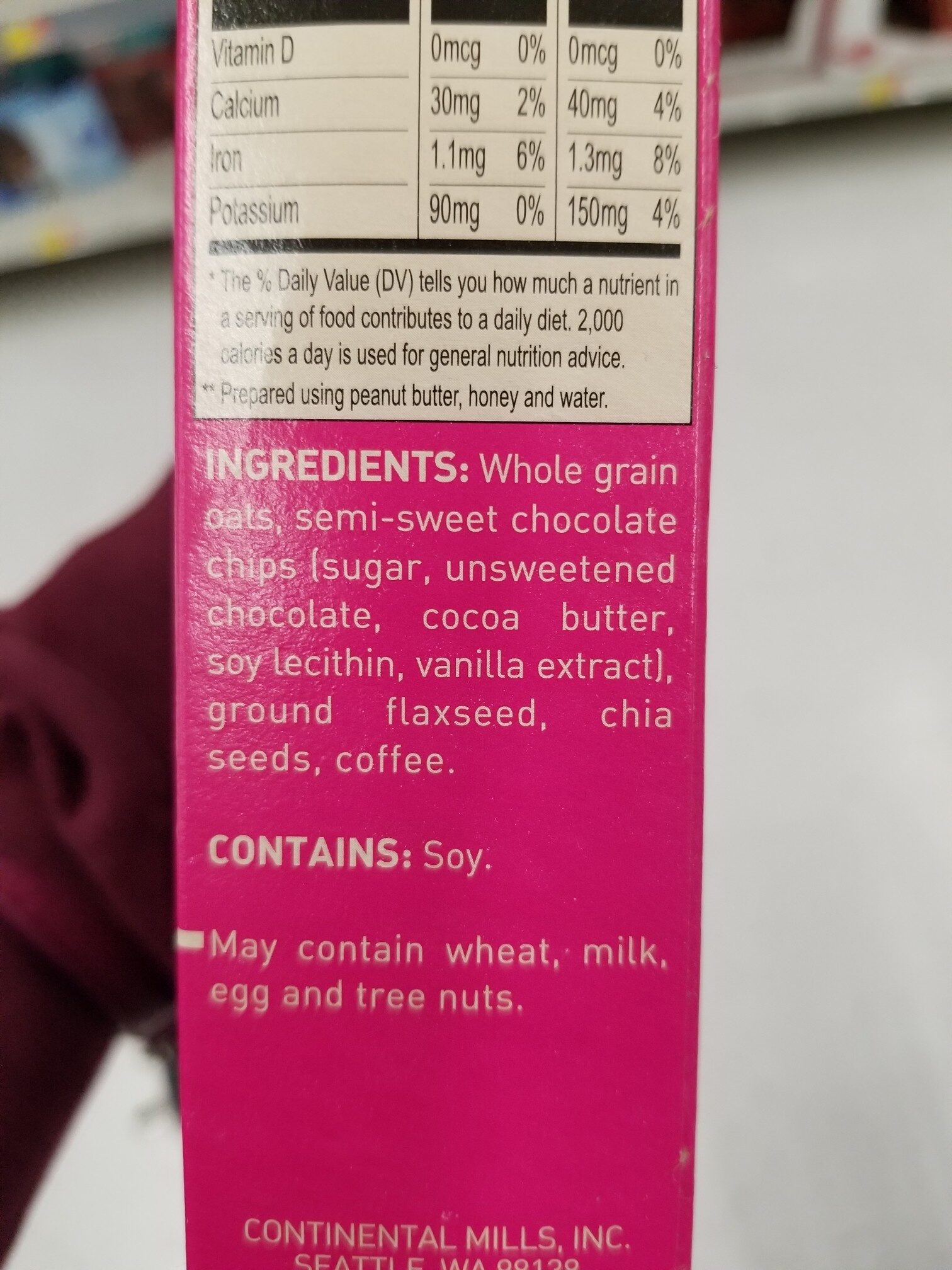 Energizing Oat Bites Mix- Chocolate Chip Oat - Ingredients