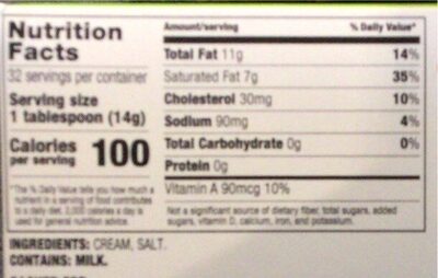 Salted Butter - Nutrition facts