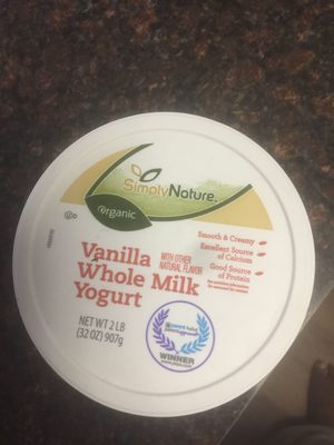 Calories in  Organic Vanilla Grade A Whole Milk Yogurt