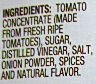 Tomato ketchup - Ingredientes - en