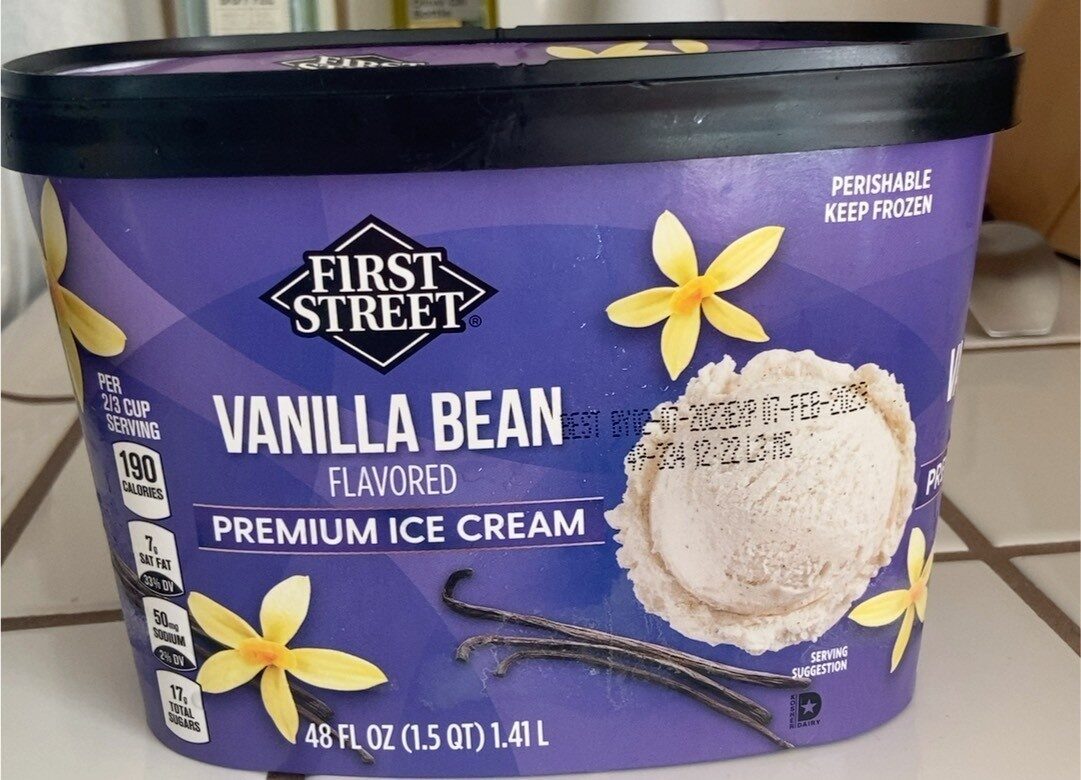 First street vanilla bean premium ice cream - Product