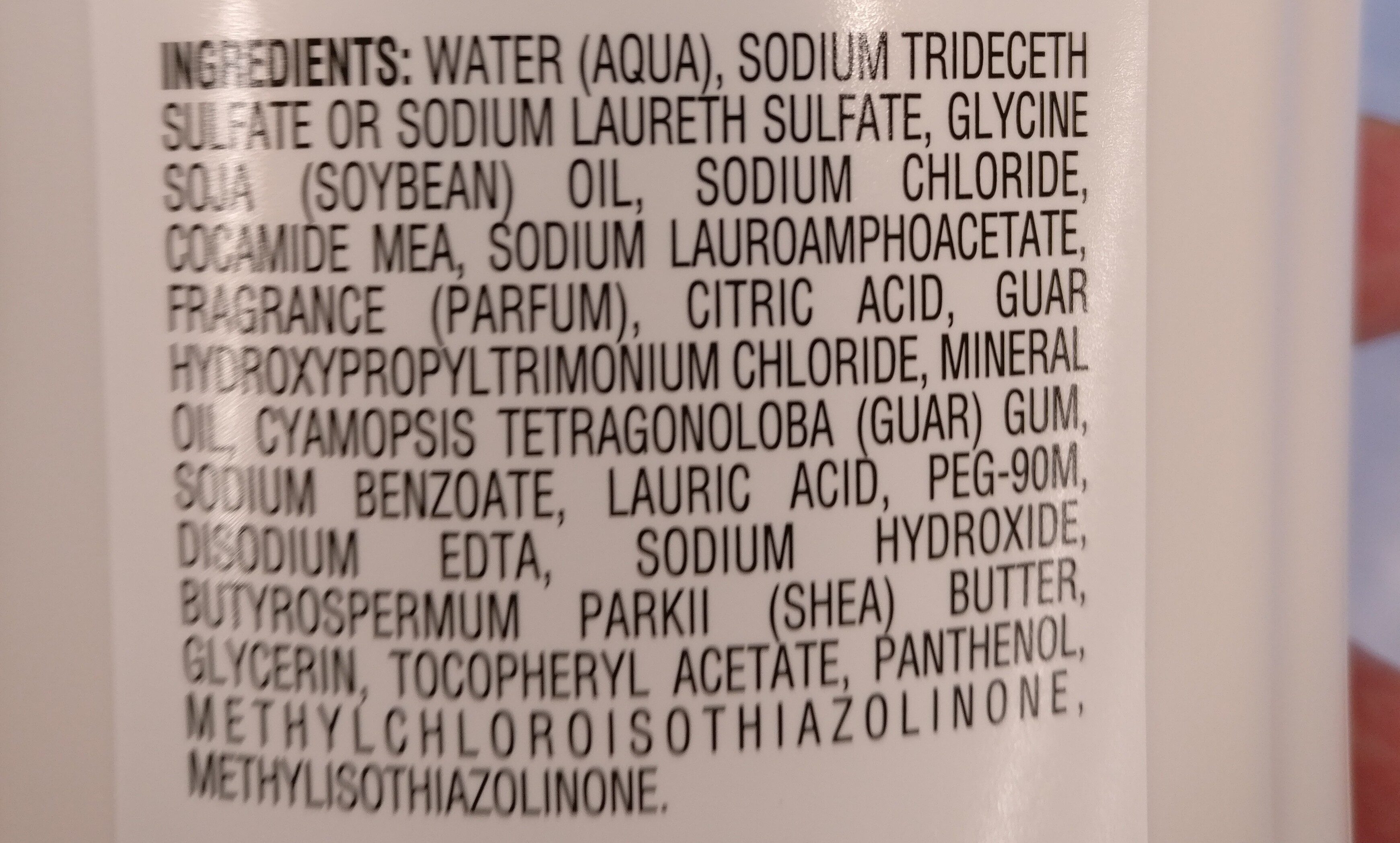 body wash - Ingredients