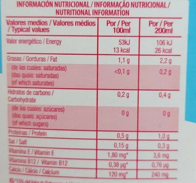 Almond breeze - Informació nutricional - es