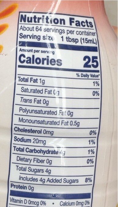 Almondmilk Caramel Creamer - Nutrition facts