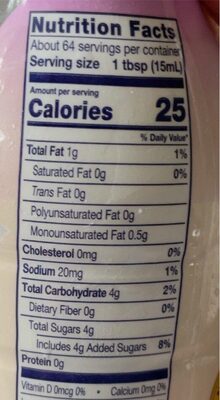 Almond milk creamer - Nutrition facts