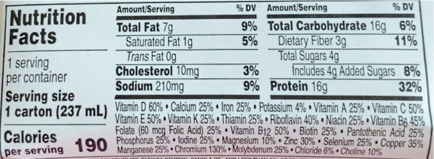 Boost Glucose Control Balanced Nutritional Drink - Nutrition facts