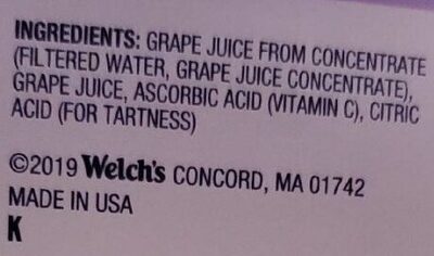 100% Grape Juice - Ingredients