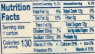 DairyPure - Nutrition facts