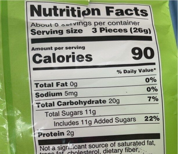 Twin Snakes, Gummi Candy - Nutrition facts