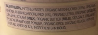 Cream of mushroom soup - Ingredients