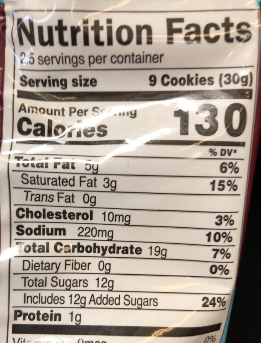 Farmhouse Bakery Cookies - Nutrition facts