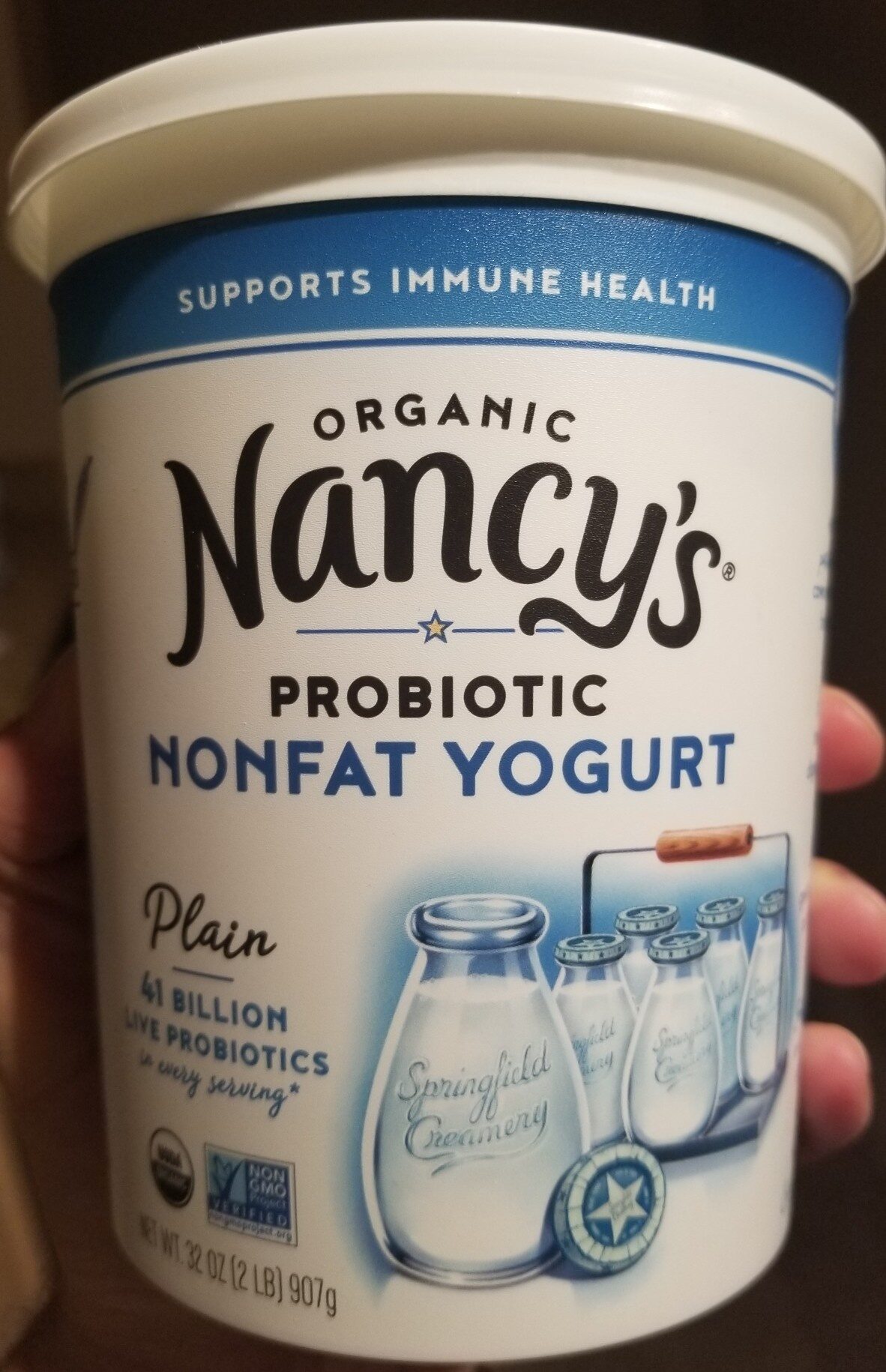 Grade A Pasteurized, Plain, Organic Nonfat Yogurt - Product