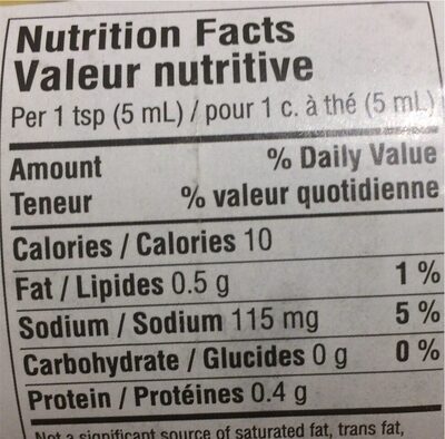 Moutarde préparée de dijon - Nutrition facts