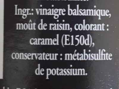 Vinaigre Balsamique de Modene - Ingredients - fr