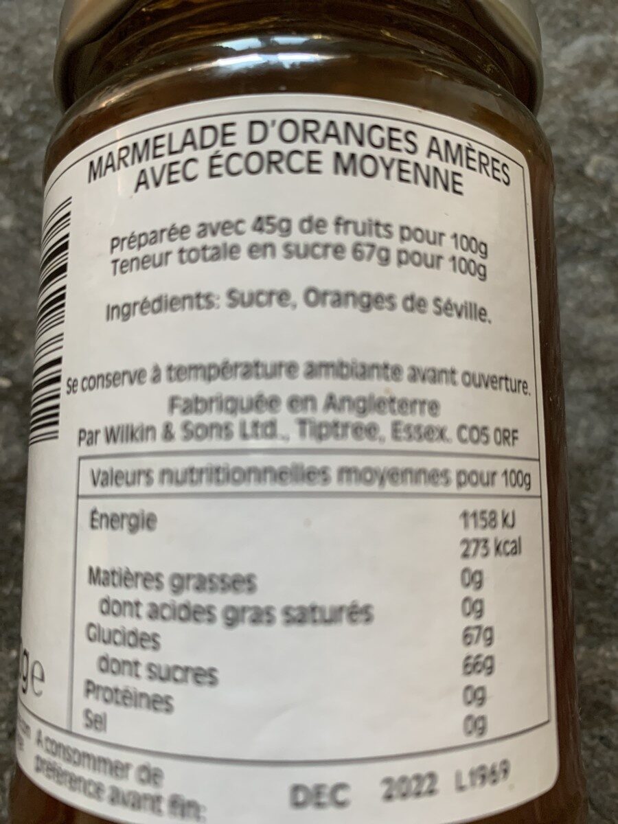 Tiptree Orange Marmalade - Nutrition facts - fr