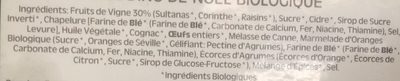 Christmas Pudding Bio - Ingredients - fr