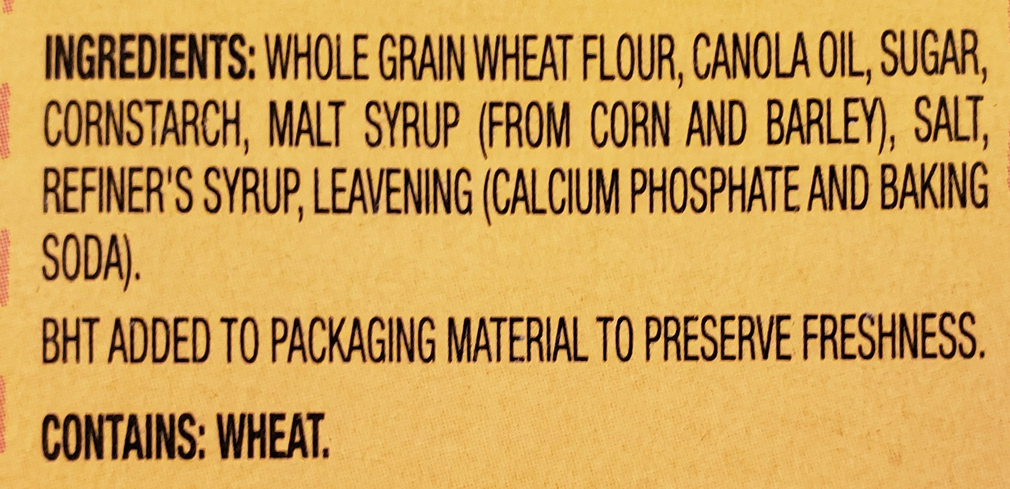 Nabisco wheat thins crackers 1x16 oz - Ingredients