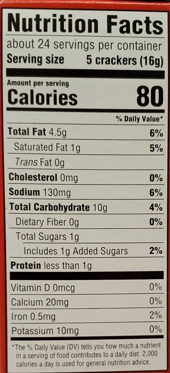 Ritz - Nutrition facts