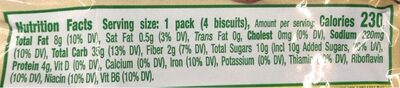 Nabisco belvita cookies cinnamon brown sugar 1x1.76 oz - Tableau nutritionnel - en