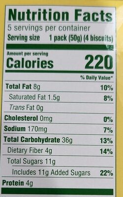 Chocolate breakfast biscuits - Nutrition facts
