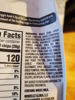 Ritz toasted chips vegetable 1x8.1 oz - Ingredients