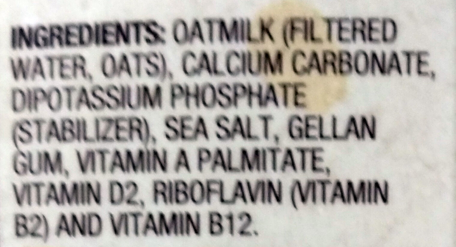 Original Oatmilk - Ingredients