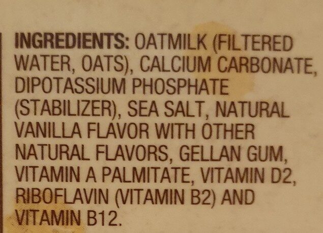 Planet Oats Milk - Ingredients