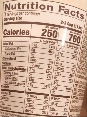Cookies & Cream - Nutrition facts