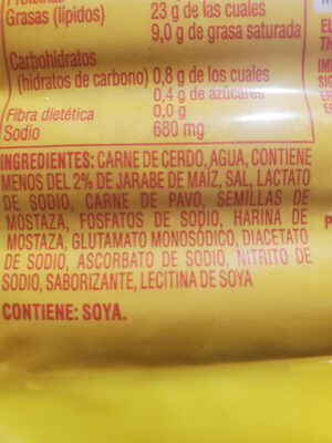 Salchichas jumbo - Ingredients