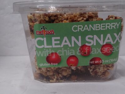 Calories in Melissa'S Cranberry Clean Snax With Chia & Flaxseed