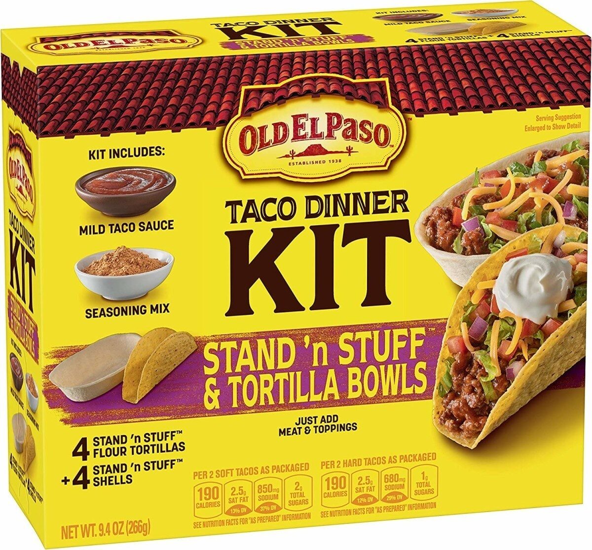 Stand n stuff hard soft taco dinner kit - Product