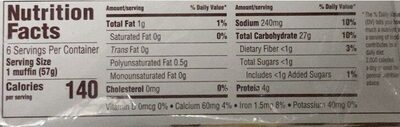 English Muffins - Nutrition facts