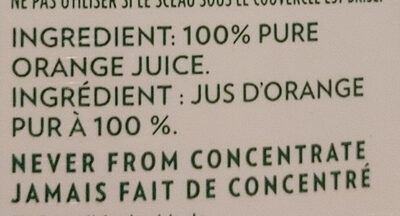 Orange Juice - Ingredients