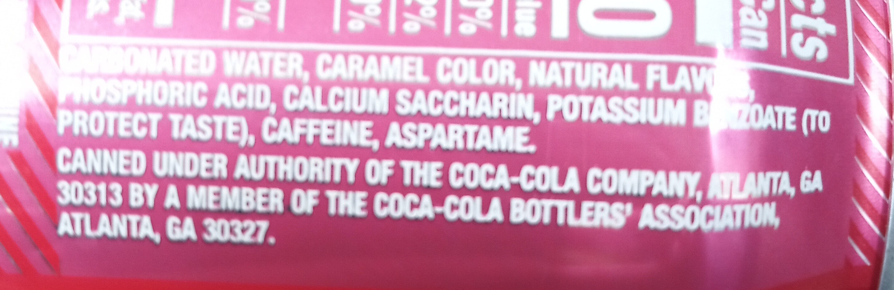 Tab cola - Ingredientes - en