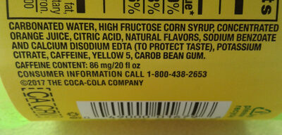 Citrus flavored soda - Ingredients
