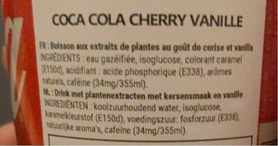 Cherry Vanilla - Tableau nutritionnel