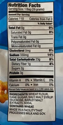 Pretzel crisps - Nutrition facts