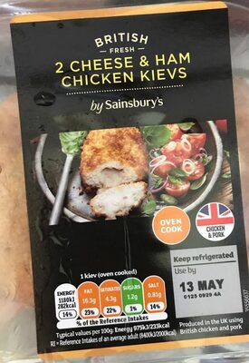 2 cheese and ham chicken kievs - Product - en